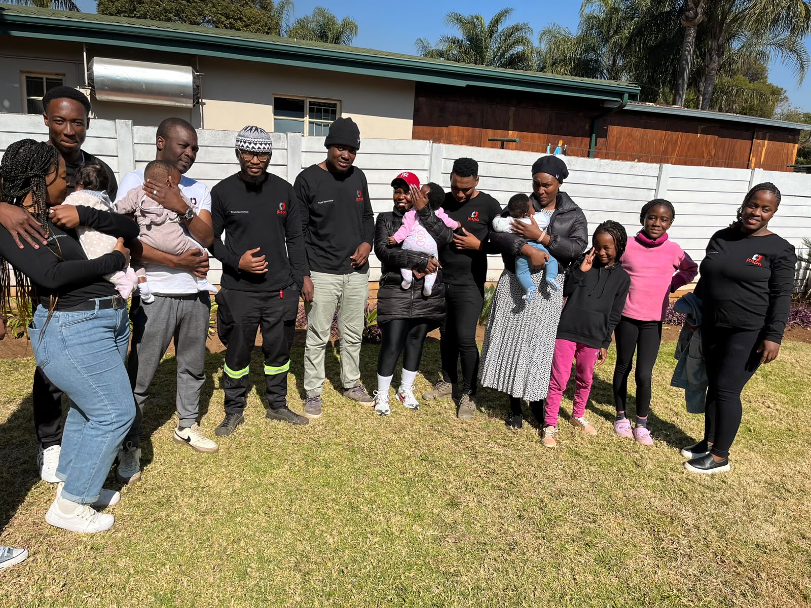 Team with the NPO's little ones in the garden
